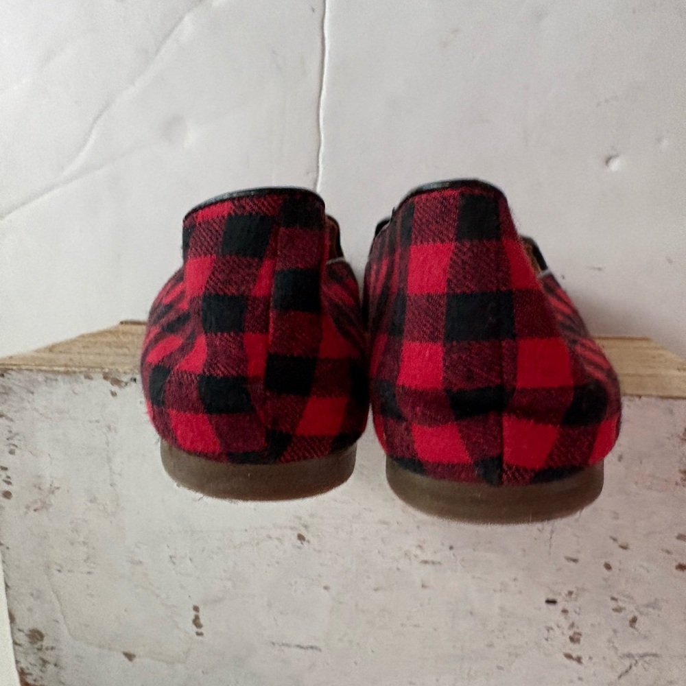 J. Crew Red and Black Plaid Loafers - Picture 7 of 12